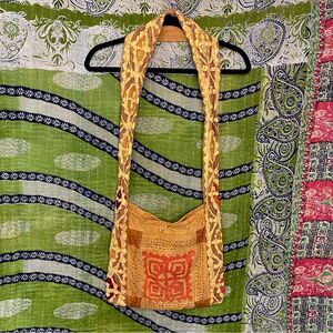 Y2k Boho Patchwork Brown Handmade Crossbody Purse One Size